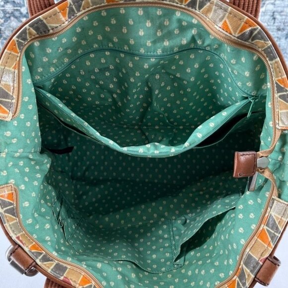 Fossil Key-Per Coated Floral Shoulder Bag Large Leather Trim Color Block - Picture 13 of 16